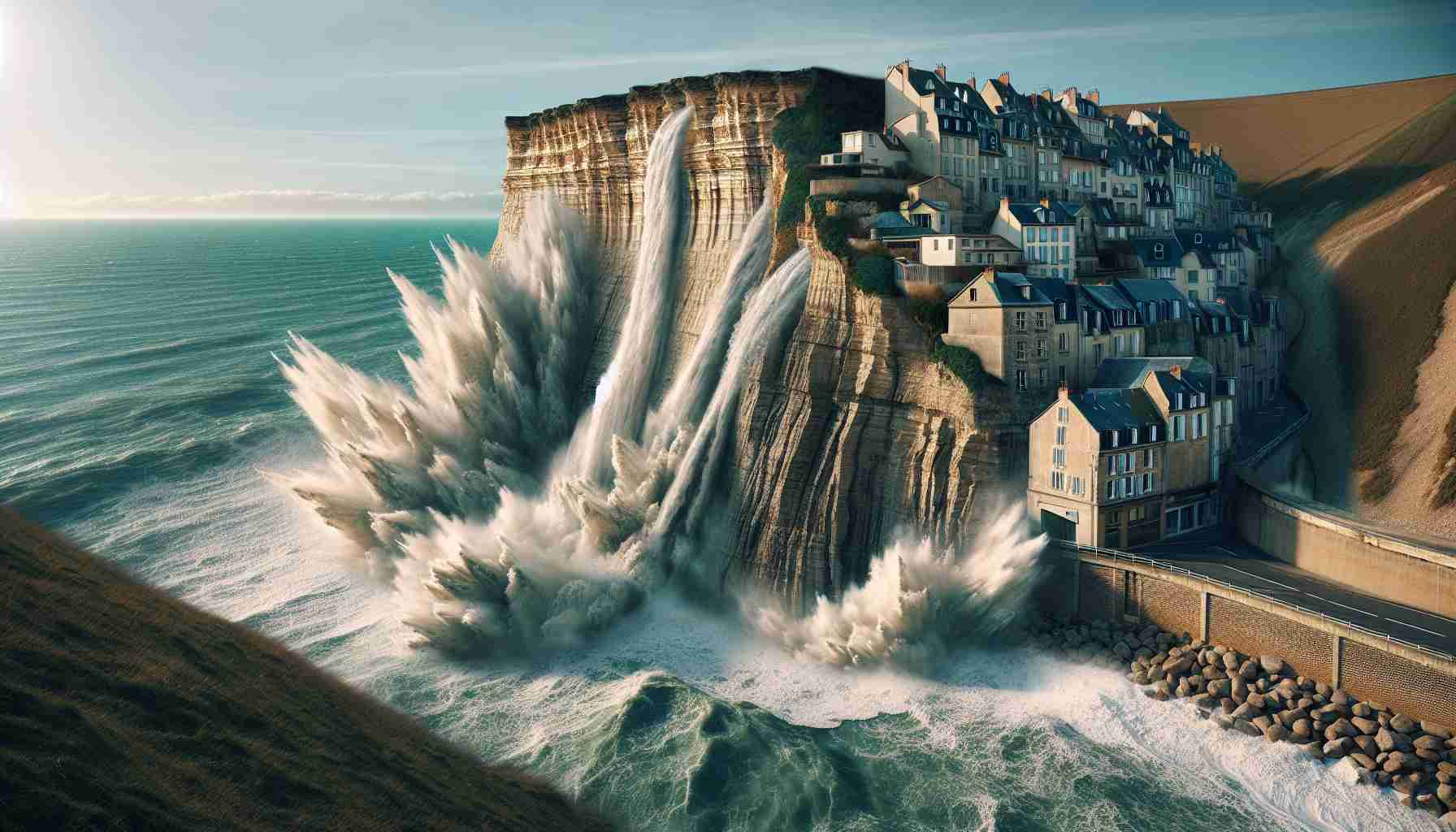 Shocking Cliff Collapse: Nature’s Fury Strikes Port-en-Bessin